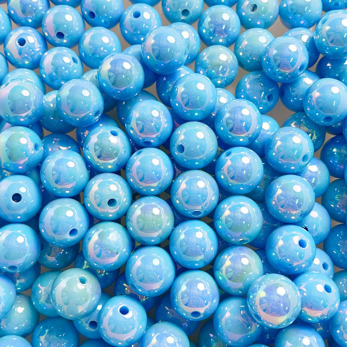 16mm,UV Coasted Solid Color Round Acrylic Beads