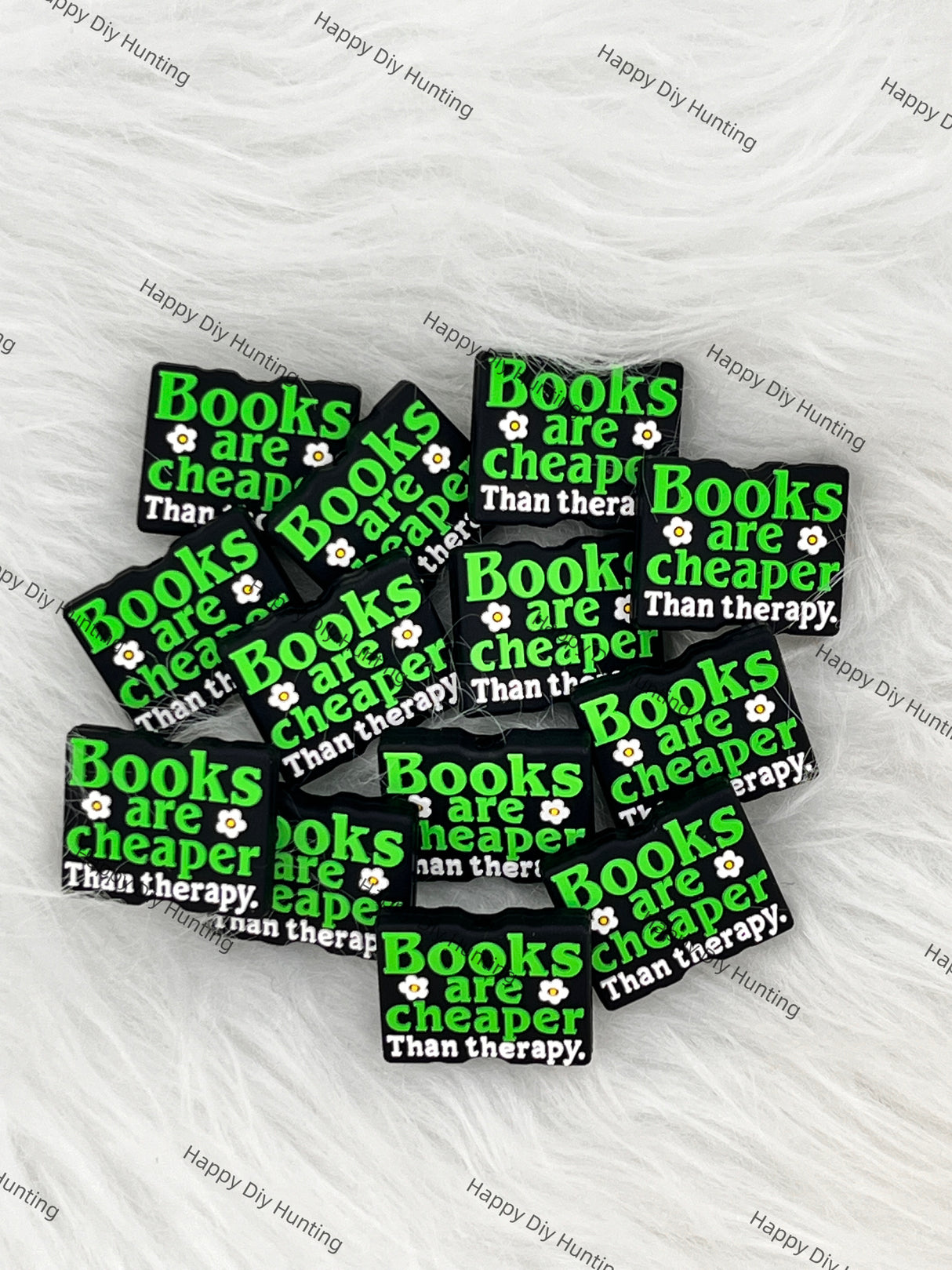 Books are cheaper Than Therapy,Saying Silicone Focal Beads