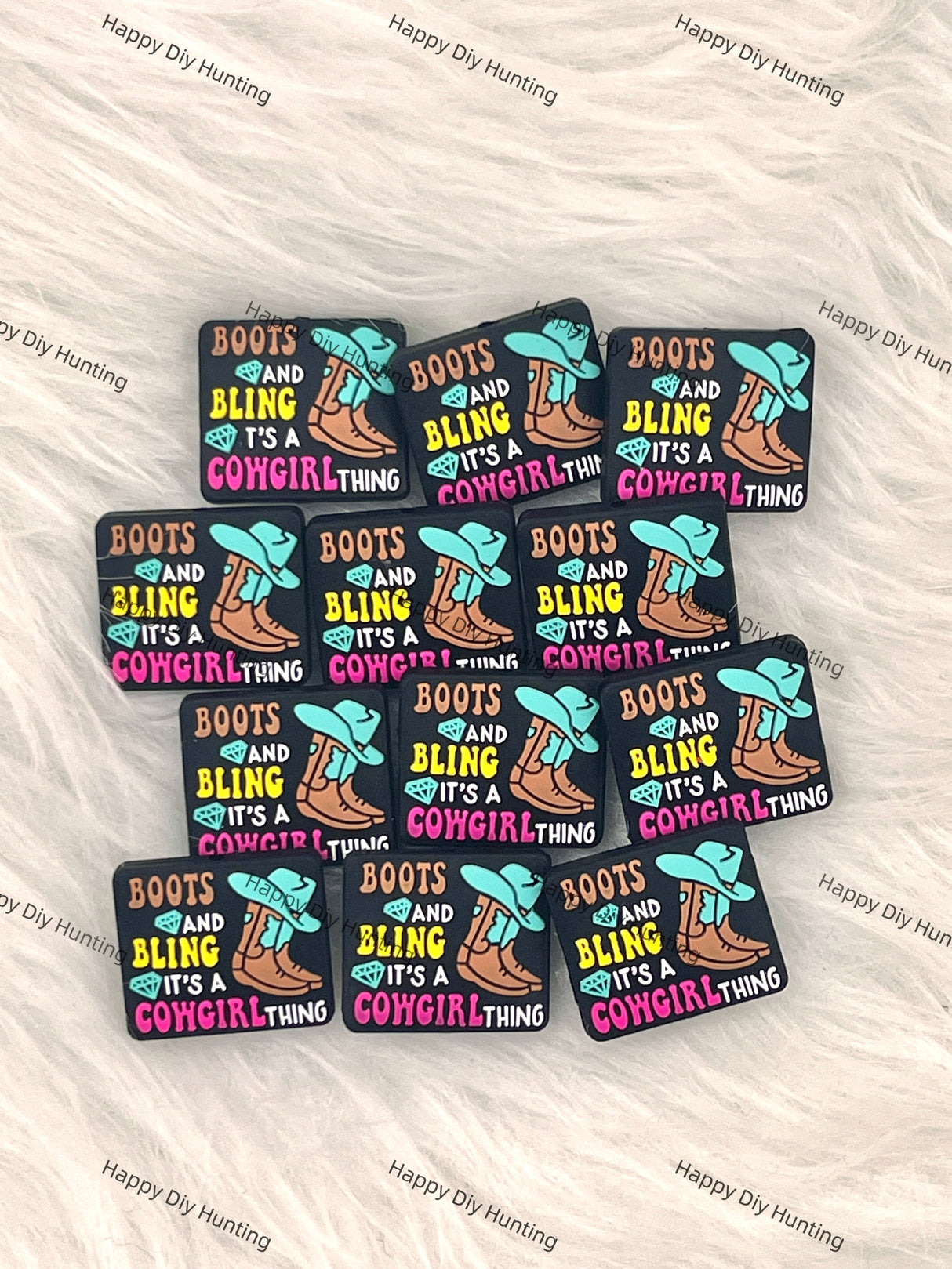 Boots And Bling It's A Cowgirl Thing Silicone Focal Bead