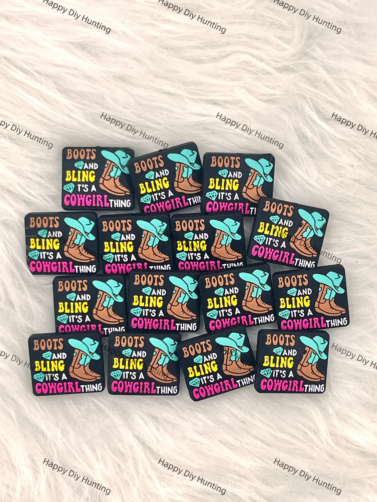 Boots And Bling It's A Cowgirl Thing Silicone Focal Bead