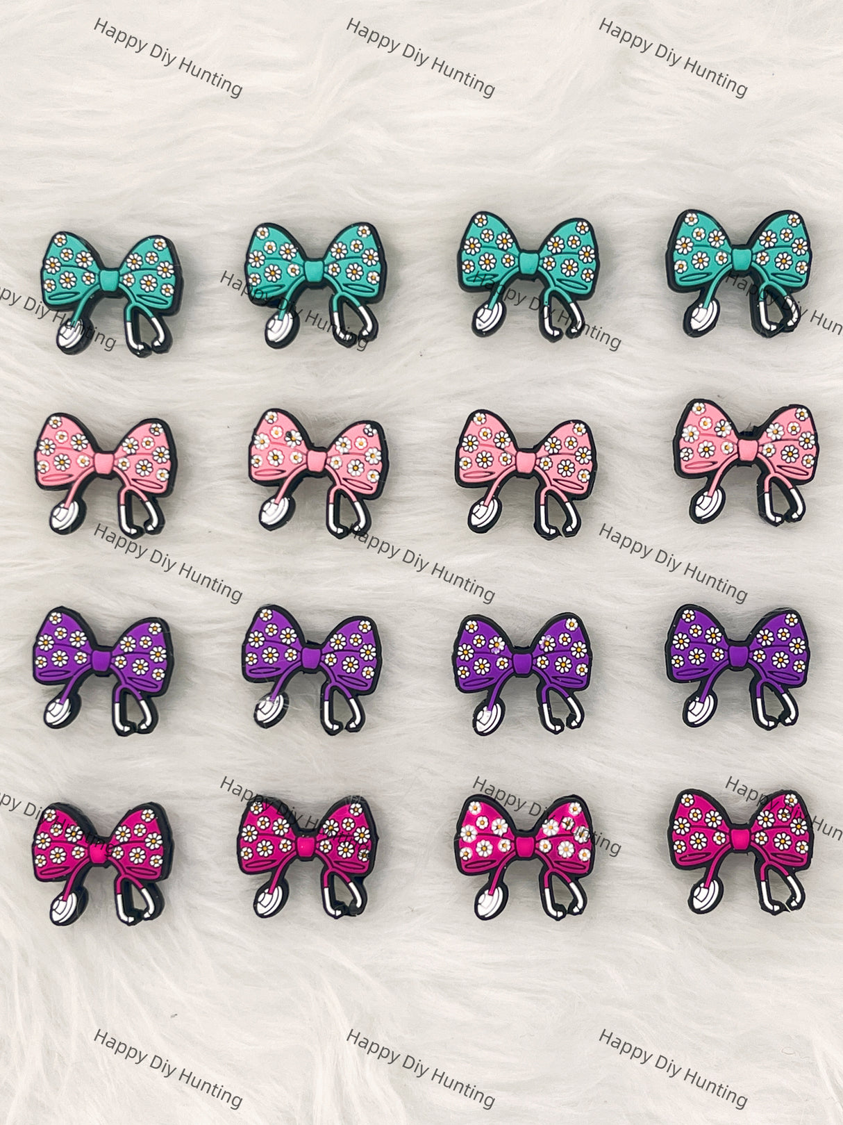 Bowknot With Flowers And Doctor's Receiver Silicone Focal Beads Wholesale, silicone focal beads for pens