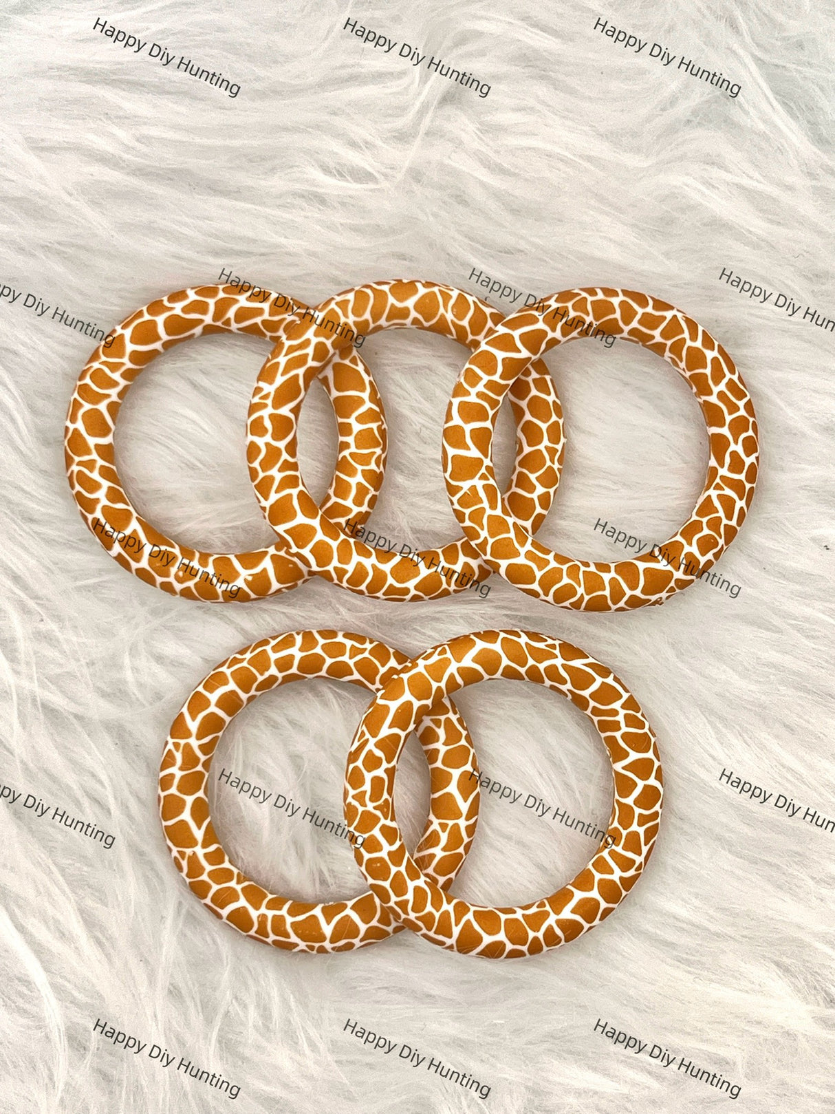 Brown Beadable Silicone Ring Car Hanger Charm Loop