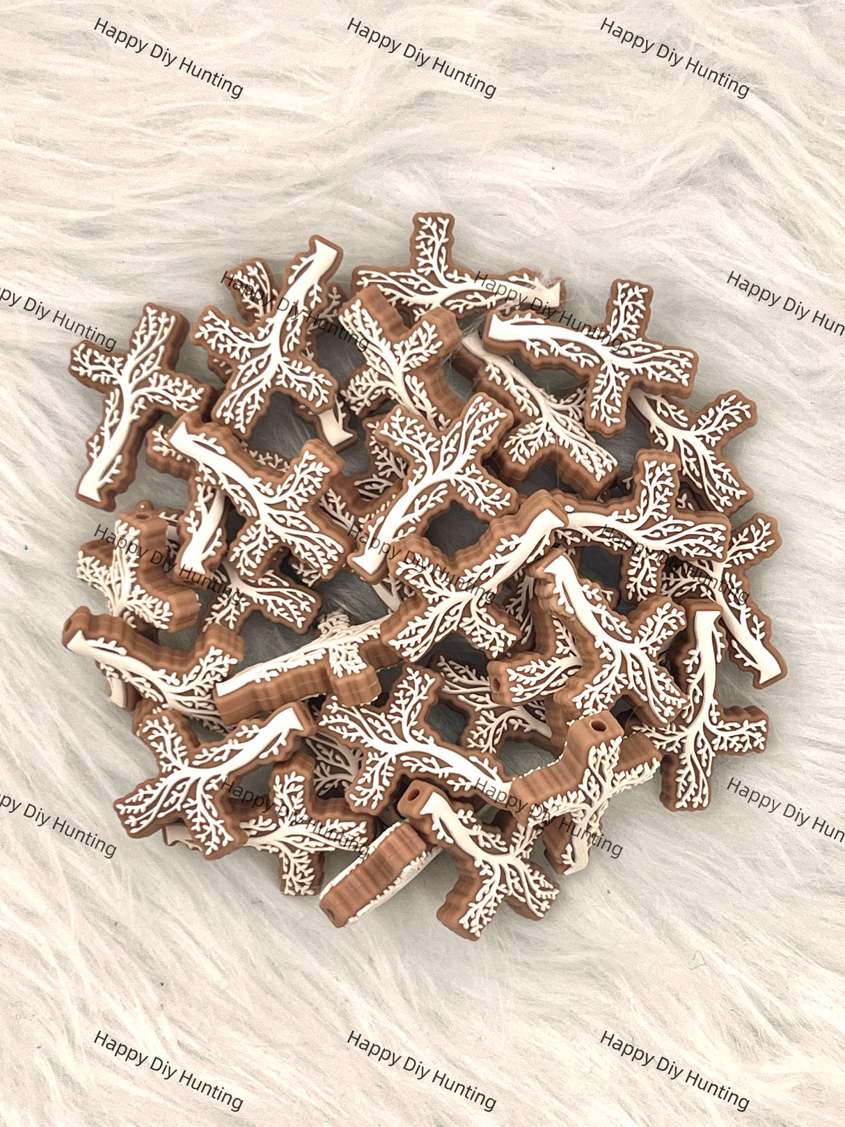 Brown Cross Silicone Focal Beads Wholesale, silicone focal beads for pens