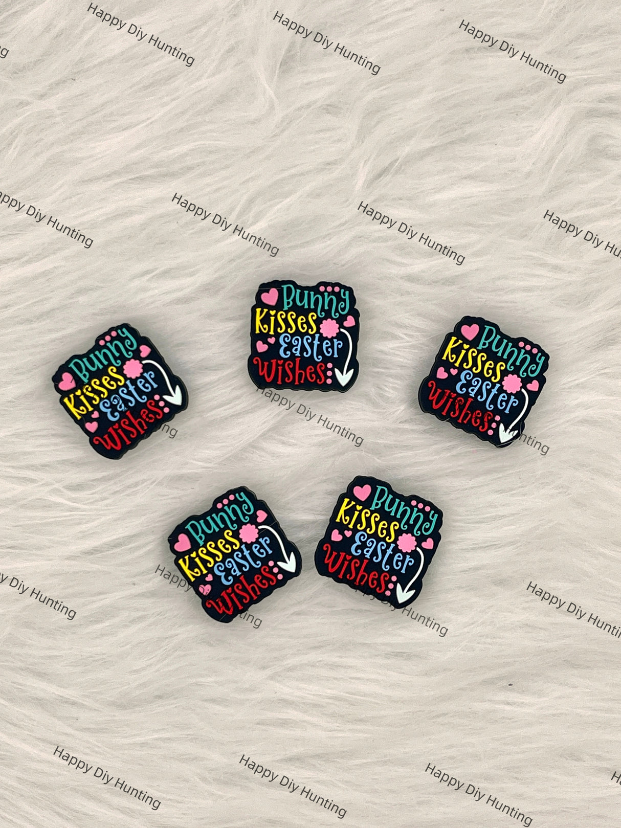 Bunny Kisses Easter Wishes Silicone Focal Beads