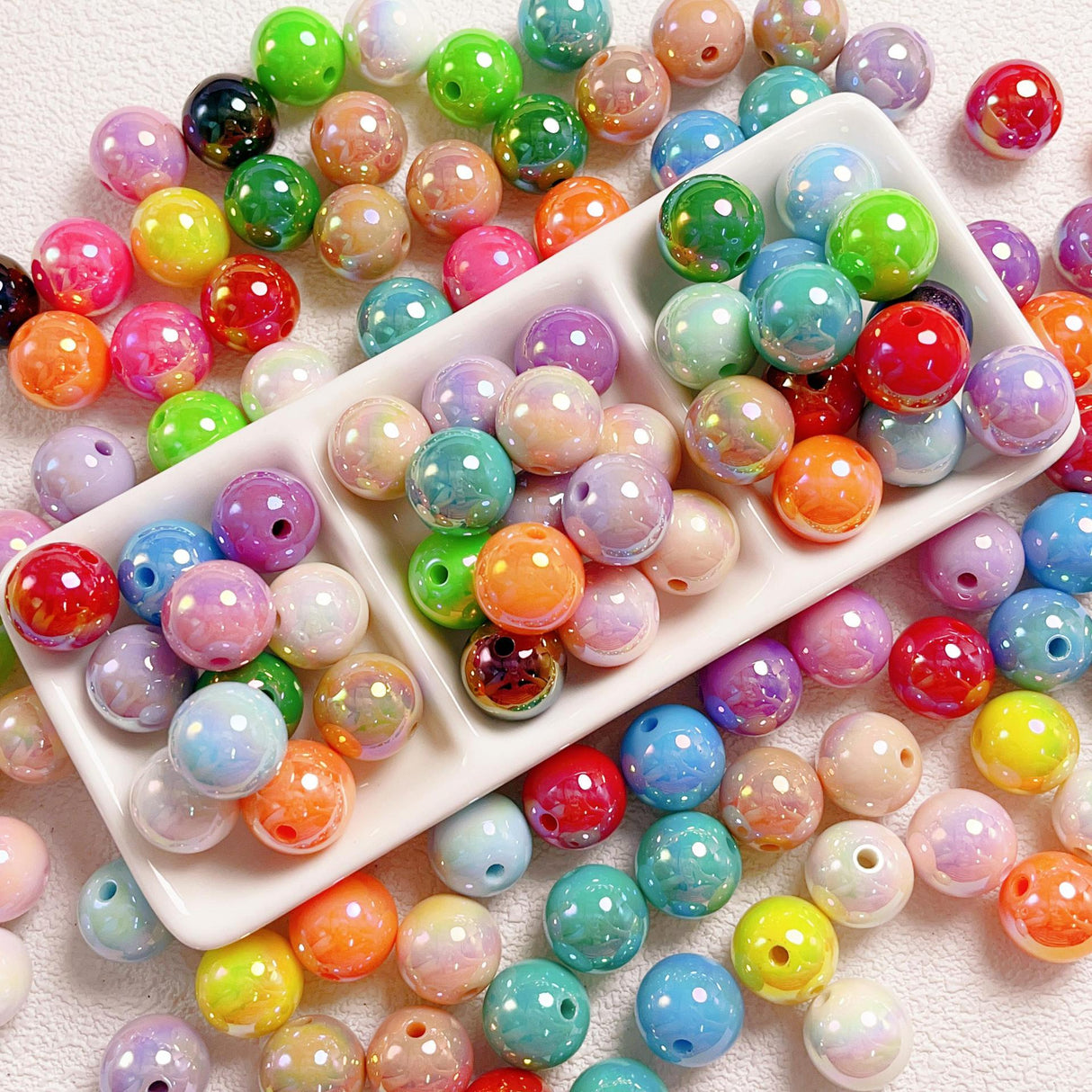 16mm,UV Coasted Solid Color Round Acrylic Beads