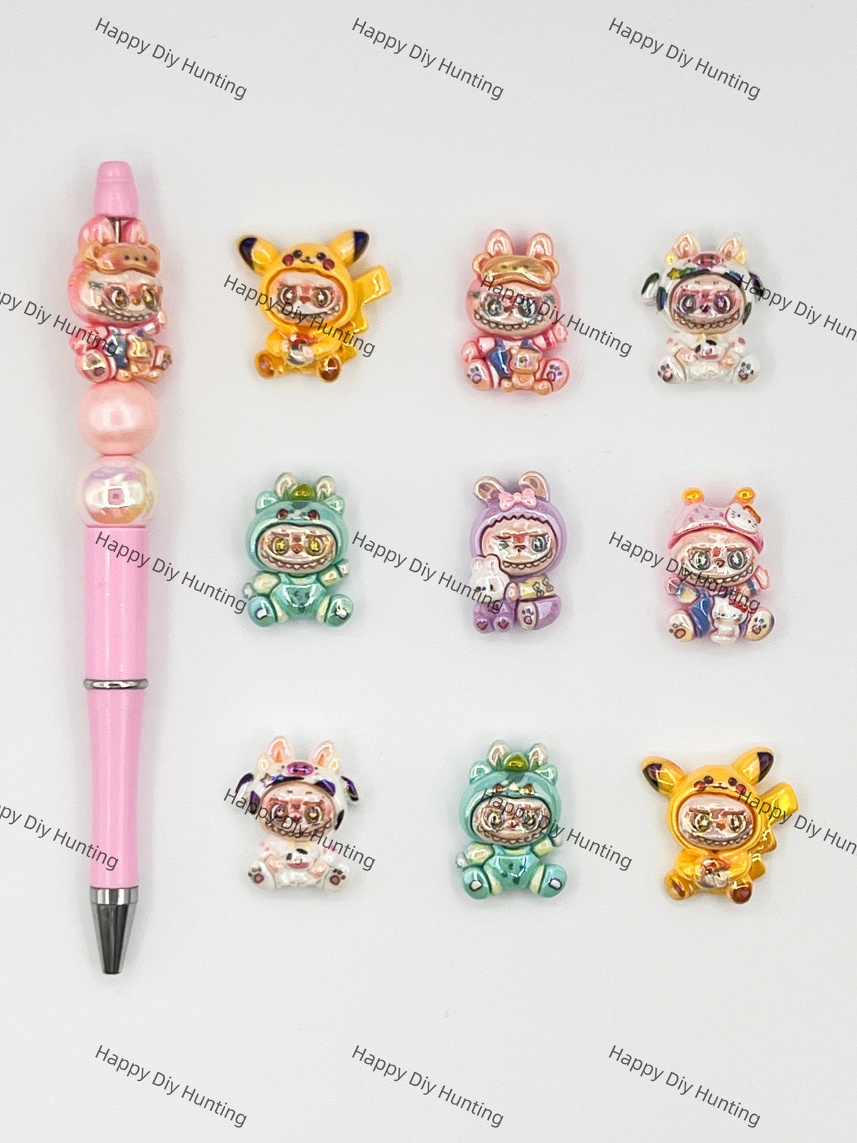 Cartoon Labubu Acrylic Beads DIY Charms