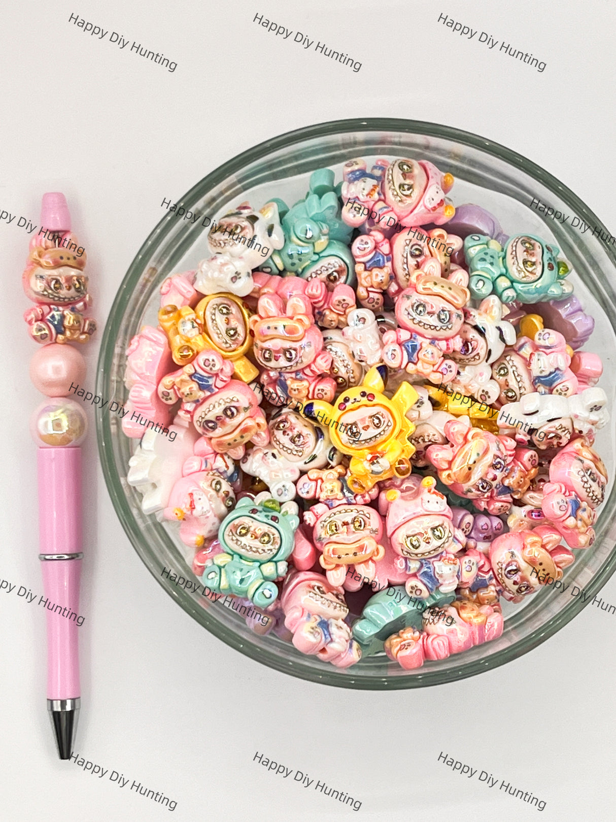 Cartoon Labubu Acrylic Beads DIY Charms