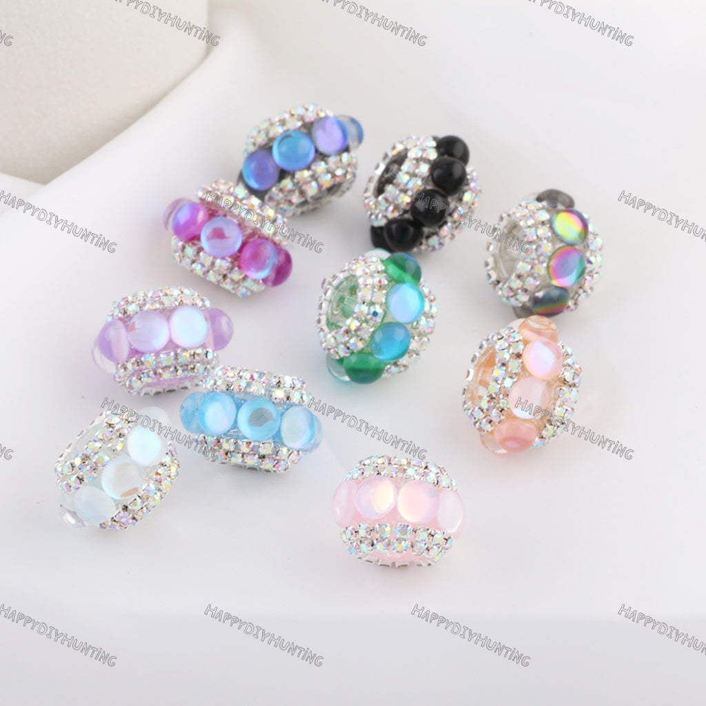 Cat Eye Acrylic Rhinestone Beads