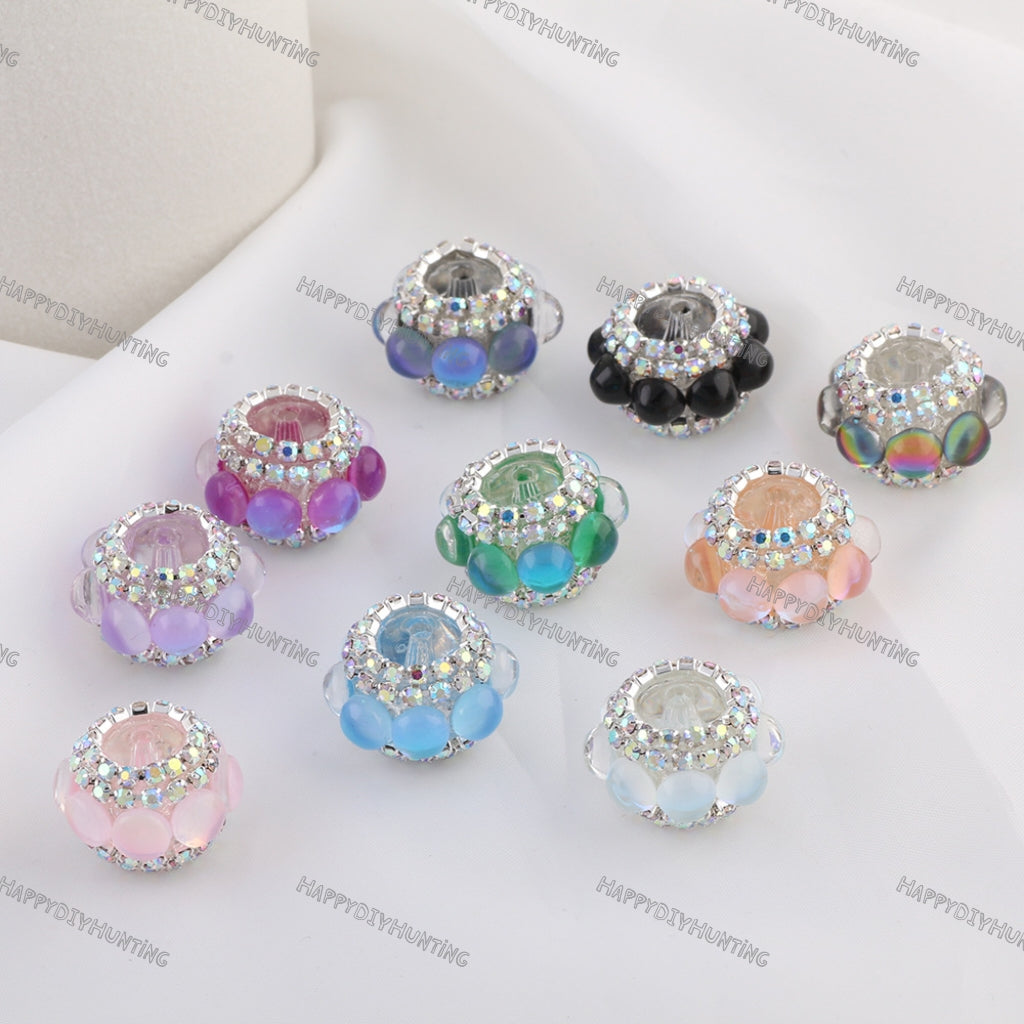 Cat Eye Acrylic Rhinestone Beads