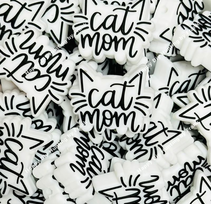 Cat Mom Silicone Focal Beads