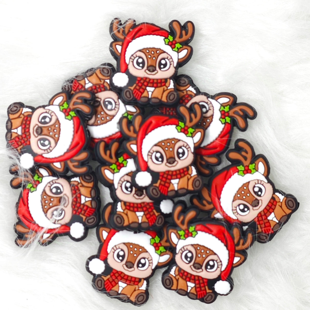 Christmas reindeer Silicone Focal Beads,Animal Shape Focal Beads
