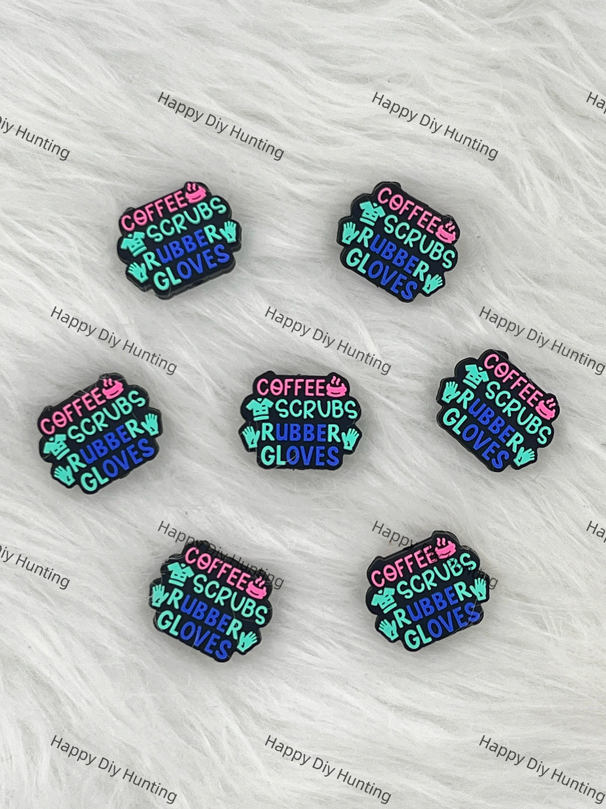 Coffee Scrubs Rubber Gloves Silicone Focal Bead