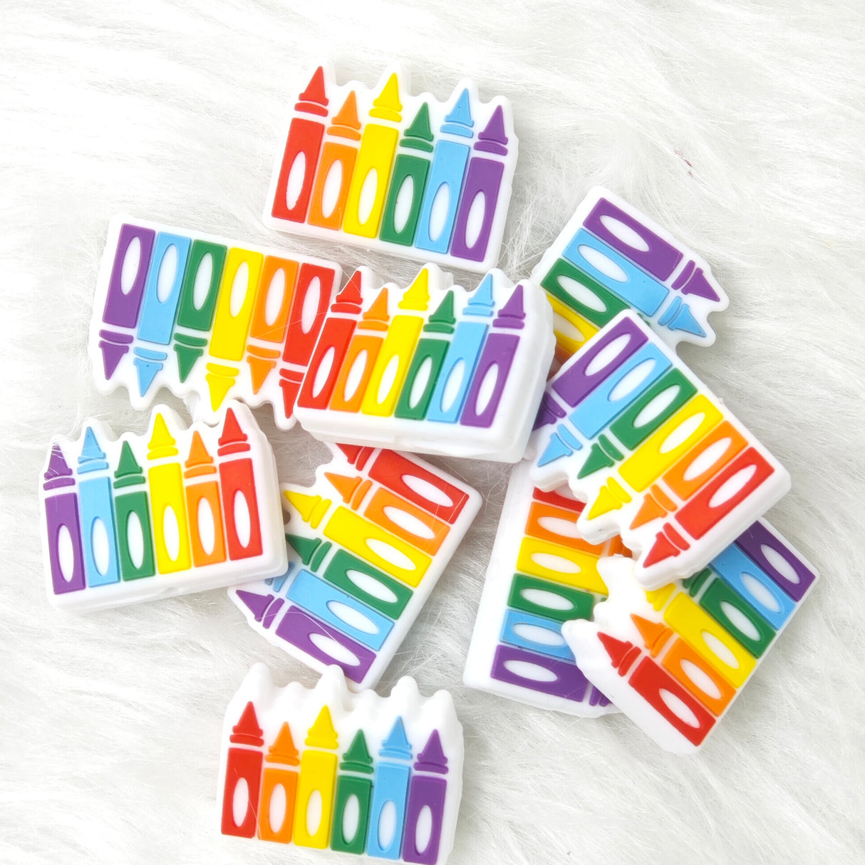 Colorful Crayon Silicone Focal Beads