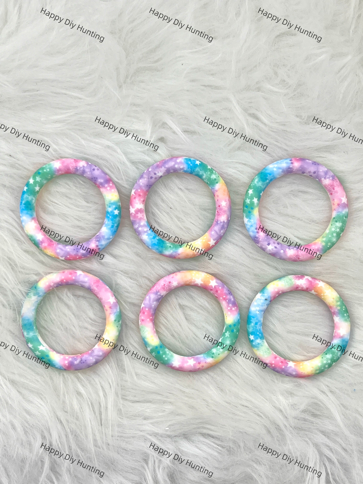 Colourful Beadable Silicone Ring Car Hanger Charm Loop