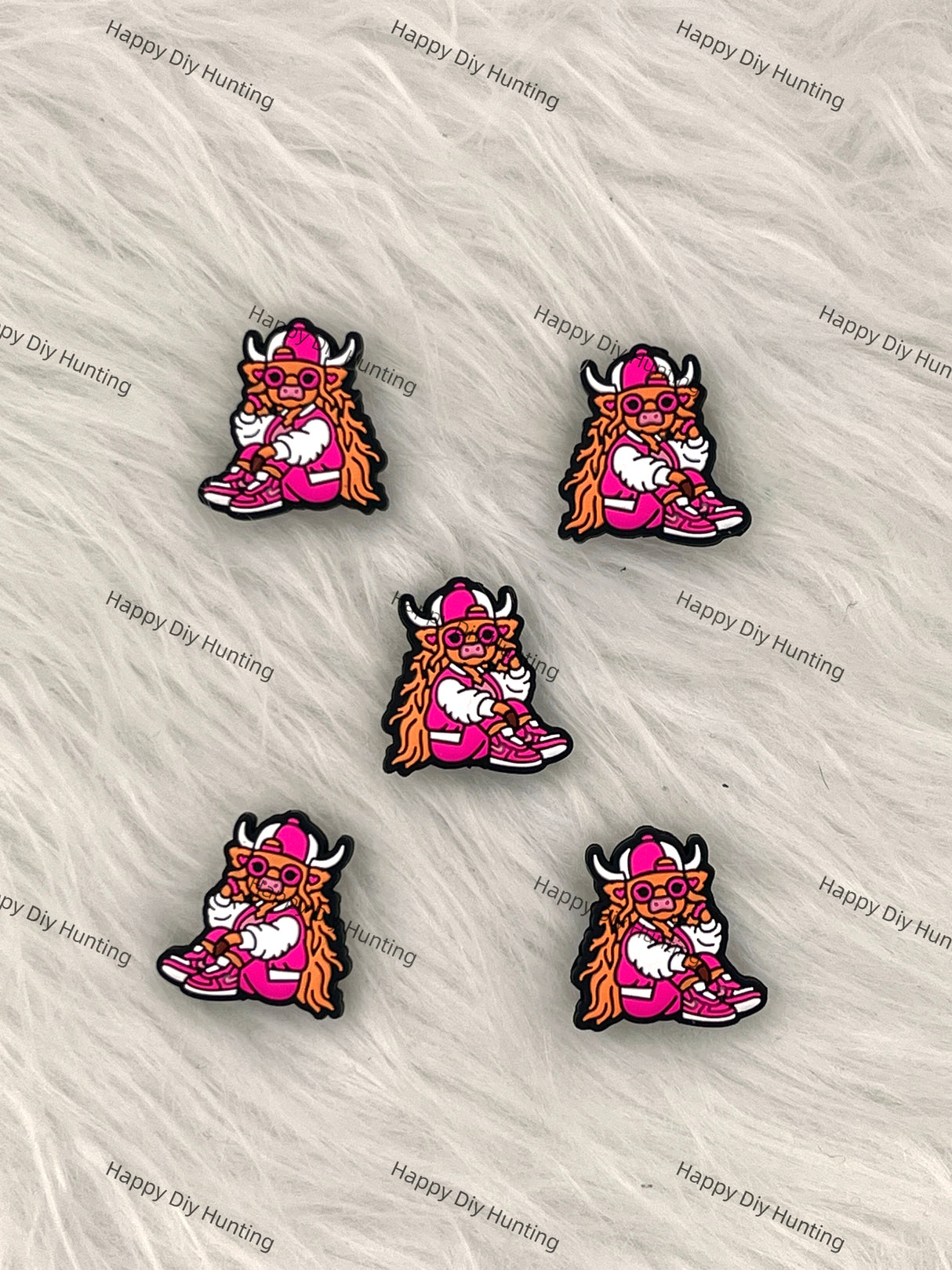 Cool Pink Yak Silicone Focal Beads Wholesale