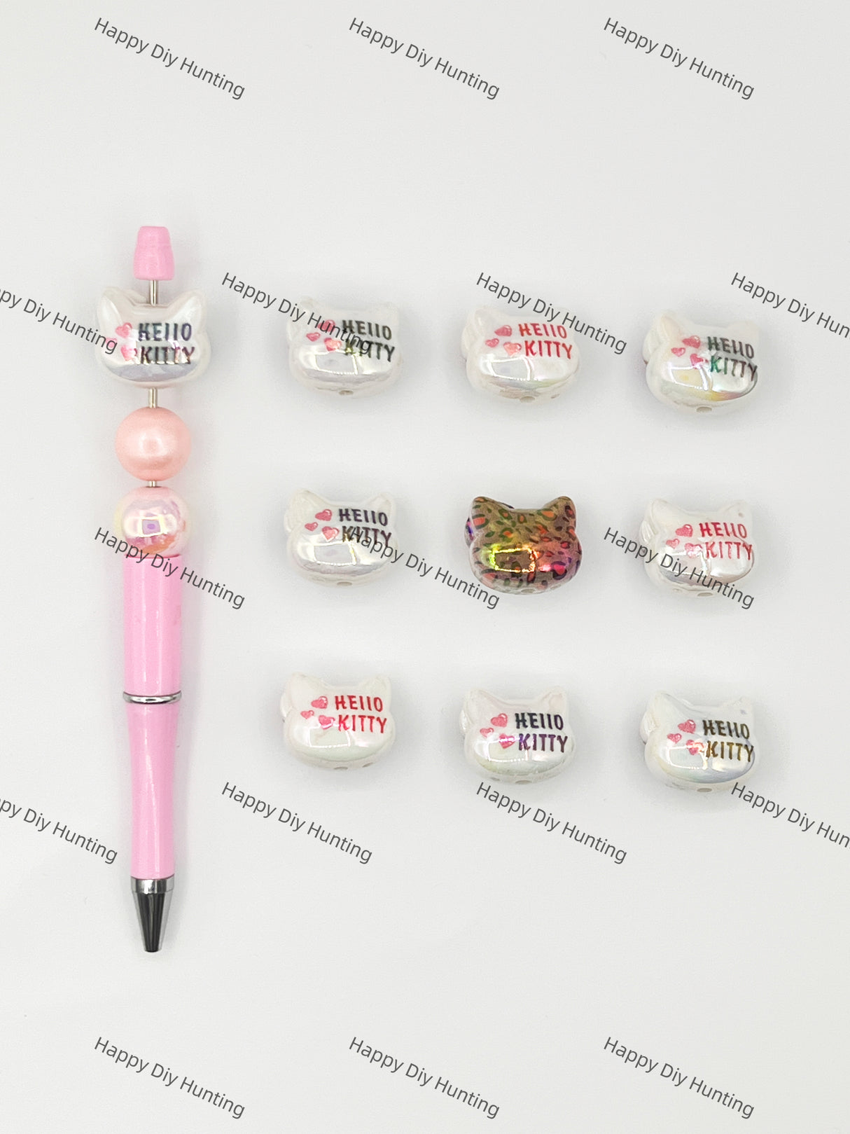 Cute HK Cat Head Acrylic Beads