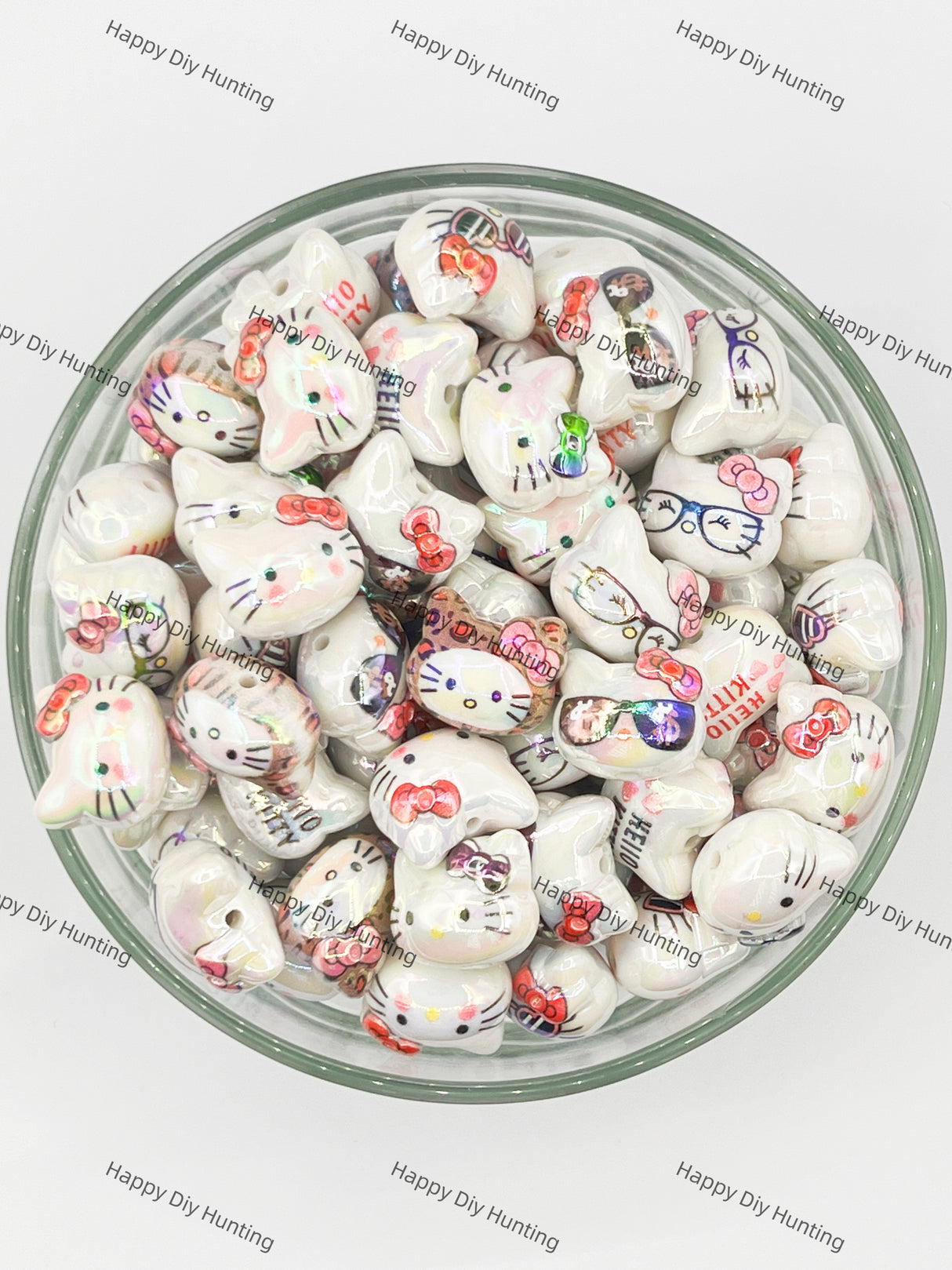 Cute HK Cat Head Acrylic Beads