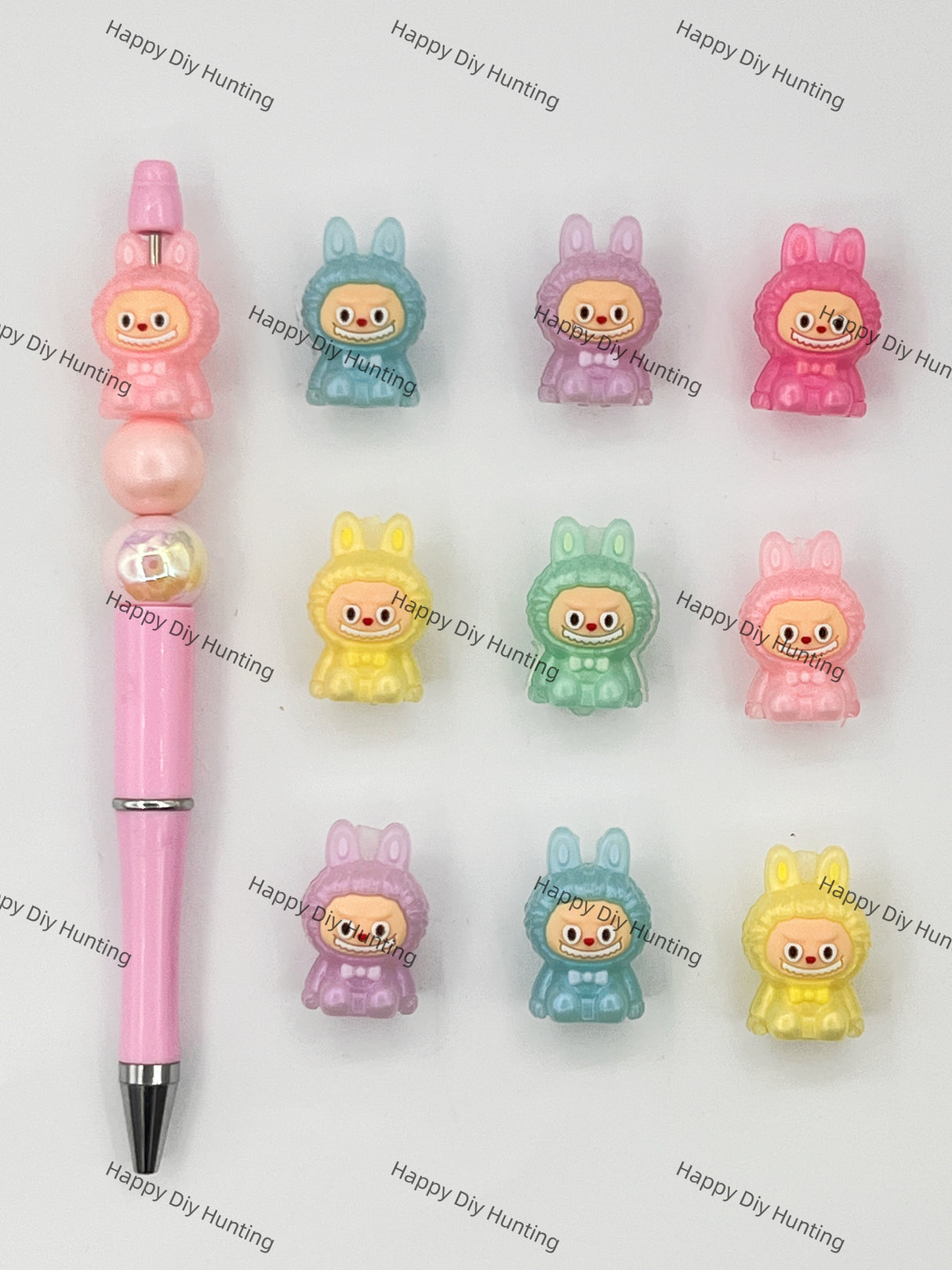 Cute Sitting Labubu Silicone Focal Beads Wholesale, silicone focal beads for pens