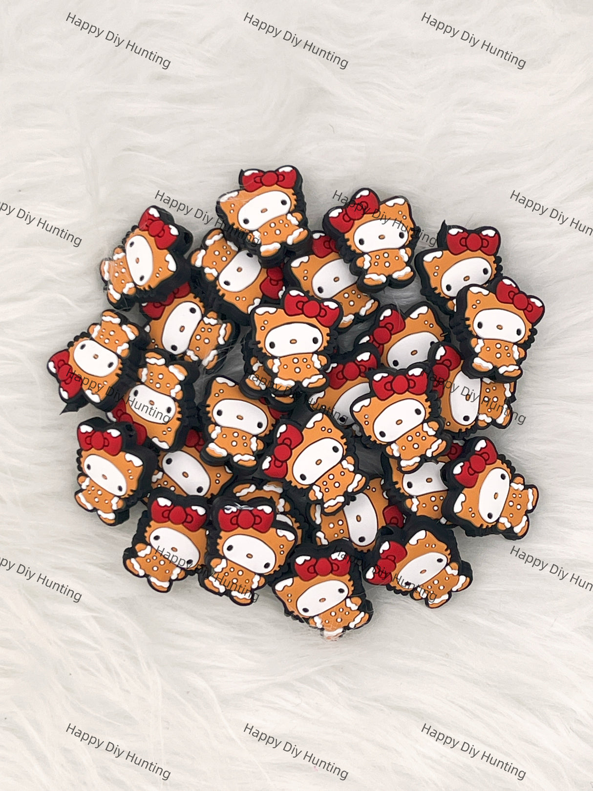 Cute Yellow HK Cat Silicone Focal Beads Wholesale, silicone focal beads for pens