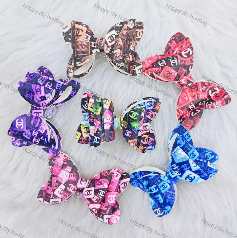 Colorful Printed Bow Fancy CC Designer Beads