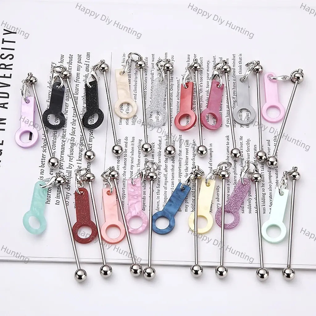DIY Beadable Straw Charm Tabs, Random Mixed Colors | Acrylic Tumbler Straw Hanger for 8‑10mm Straw