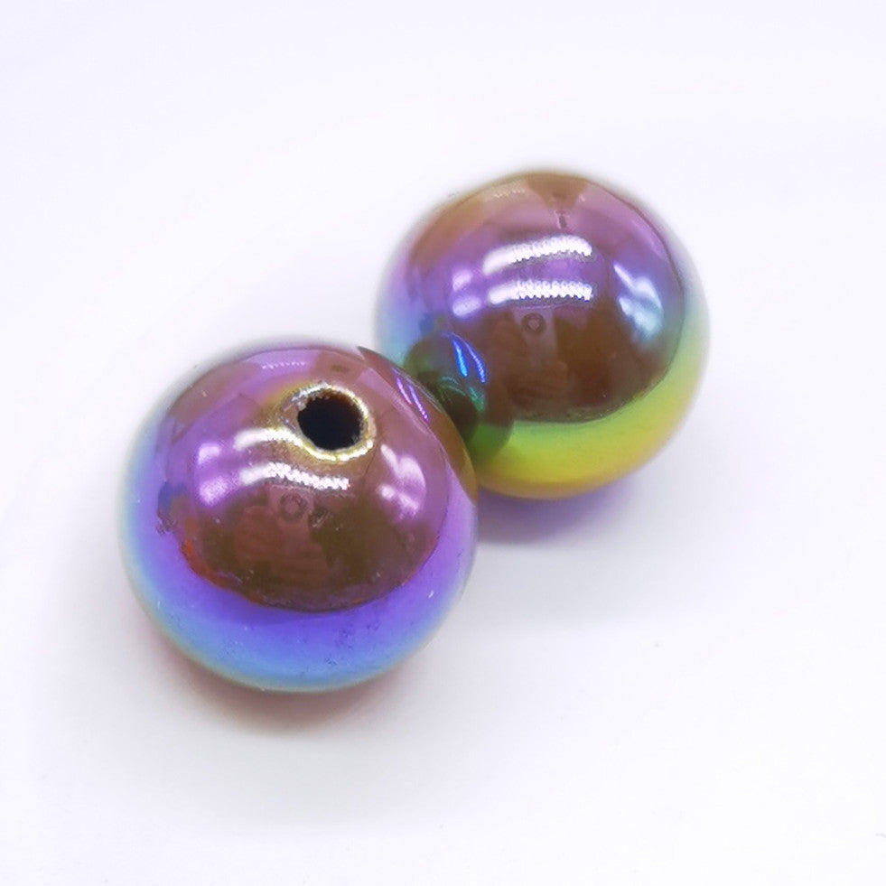 16mm,UV Coasted Solid Color Round Acrylic Beads