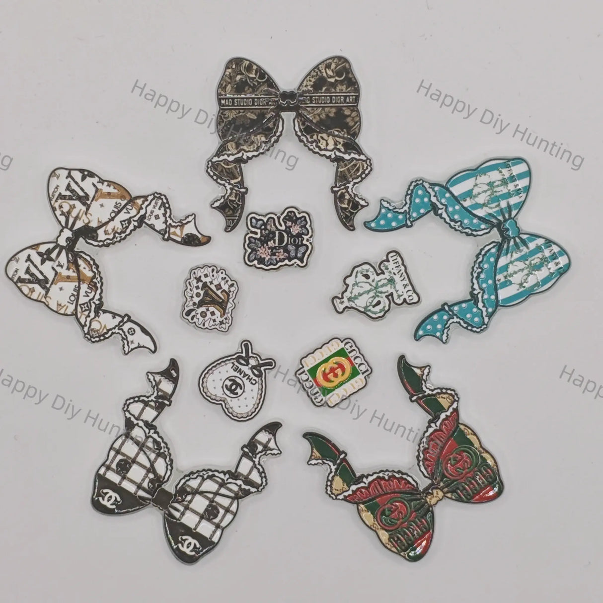 Designer Bow Printed Acrylic Beads for DIY Beadable Pens & Jewelry1