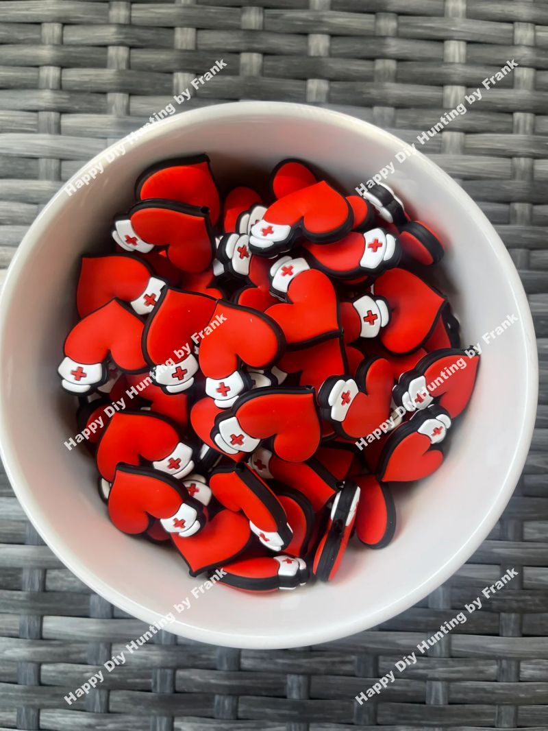 Doctor Heart Silicone Focal Beads