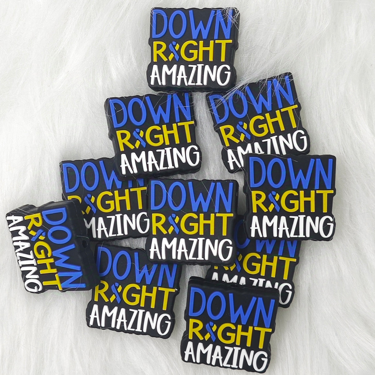 Down Right Amazing Silicone Focal Beads Words Focal Beads for Bulk Order DIY Accessories