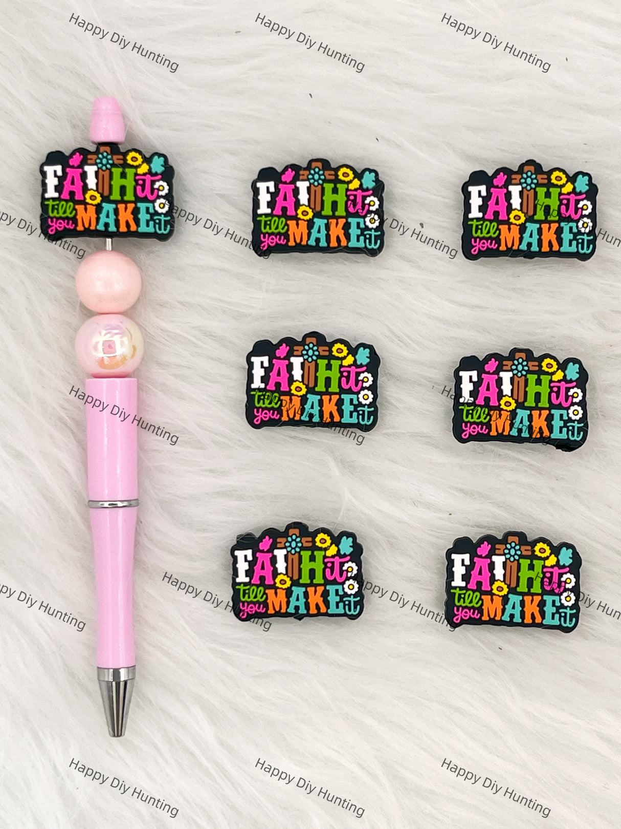 Faith It Till You Make It Silicone Focal Beads Wholesale, silicone focal beads for pens