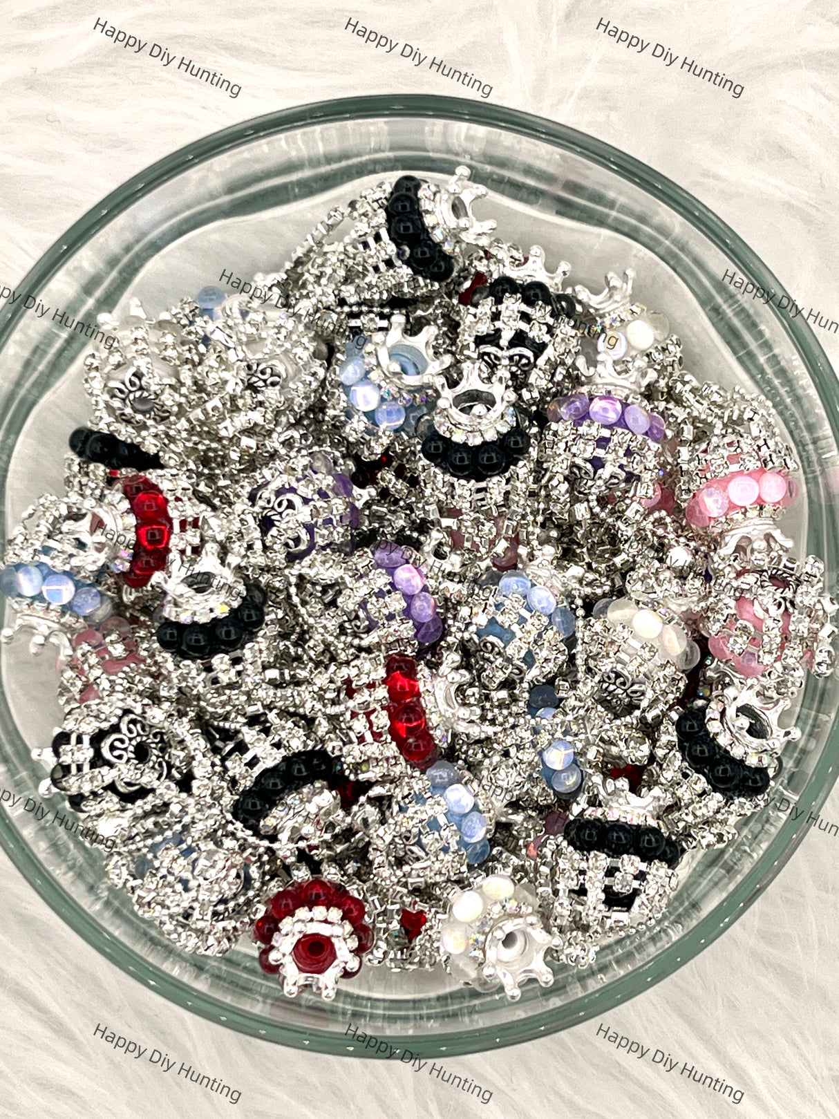 Fancy Round Rhinestone Beads with Chain