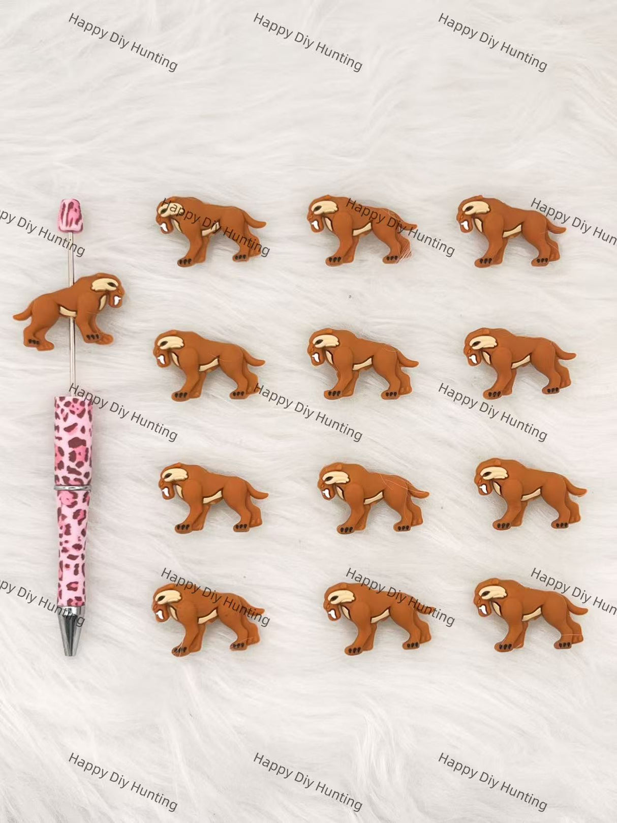 Fierce Saber-toothed Tiger Silicone Focal Beads Wholesale, silicone focal beads for pens