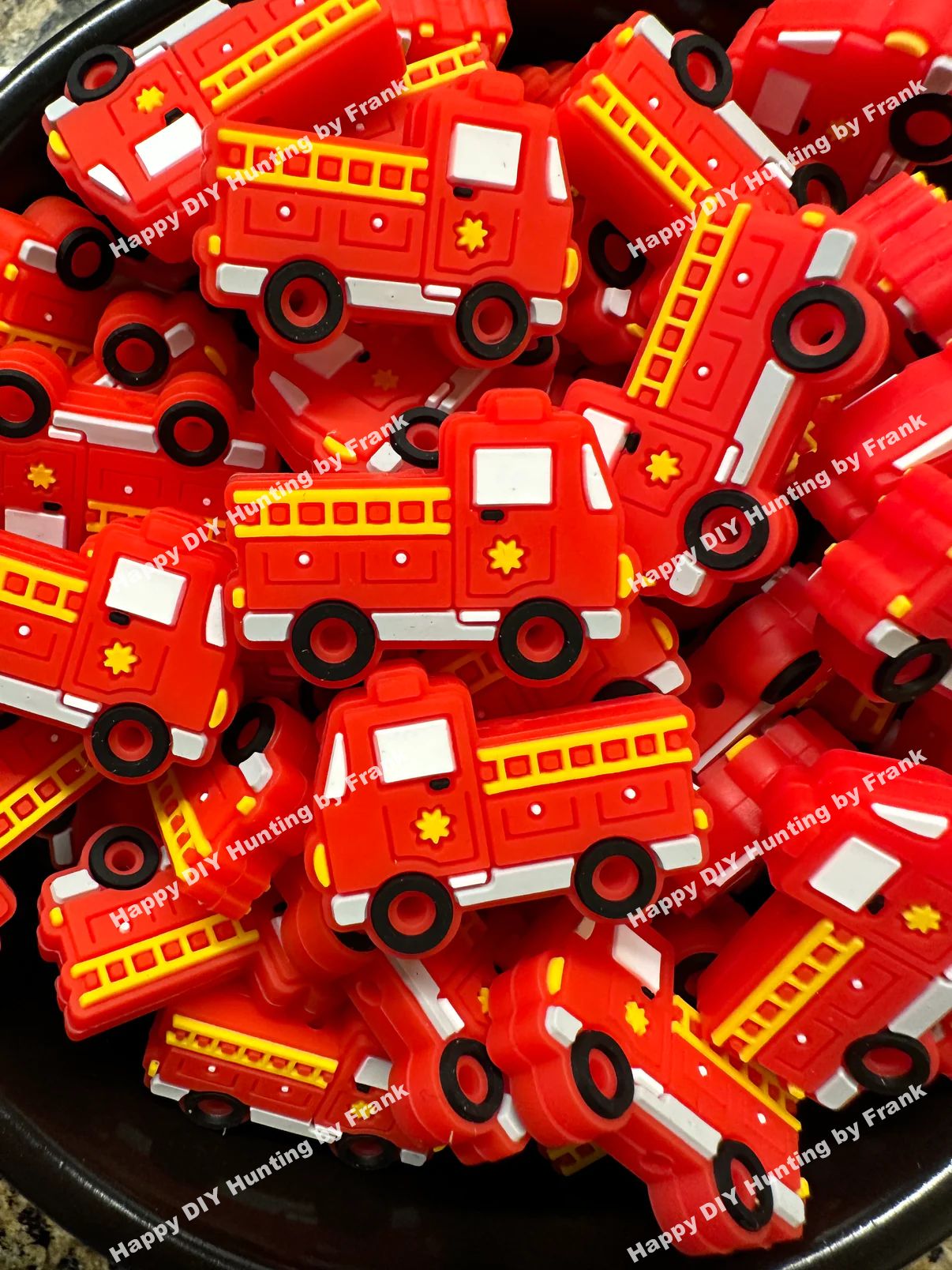 Fire truck Silicone Focal Beads wholesale