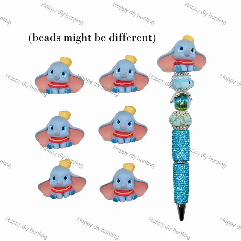 Animal figurine pen topper matched with focal beads for custom handmade pens