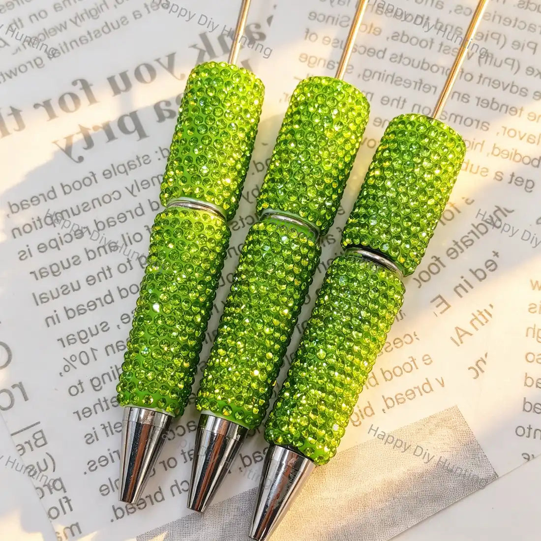 full rhinestone beadable pens for diy handmade craft stationery wholesale