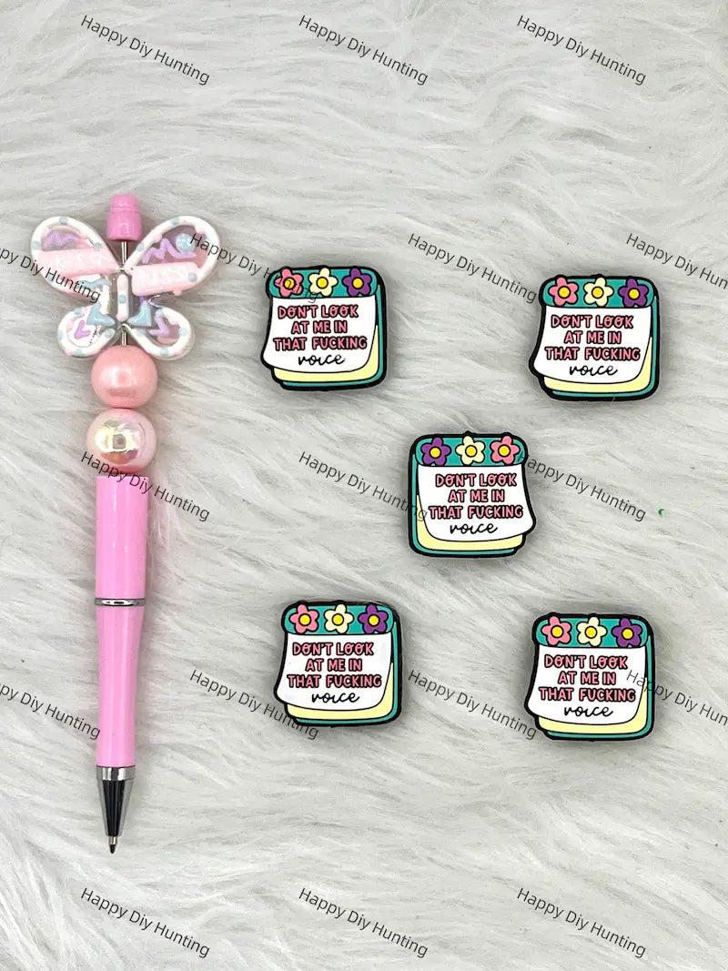 Handmade Beadable Pen with Funny Sassy Silicone Beads