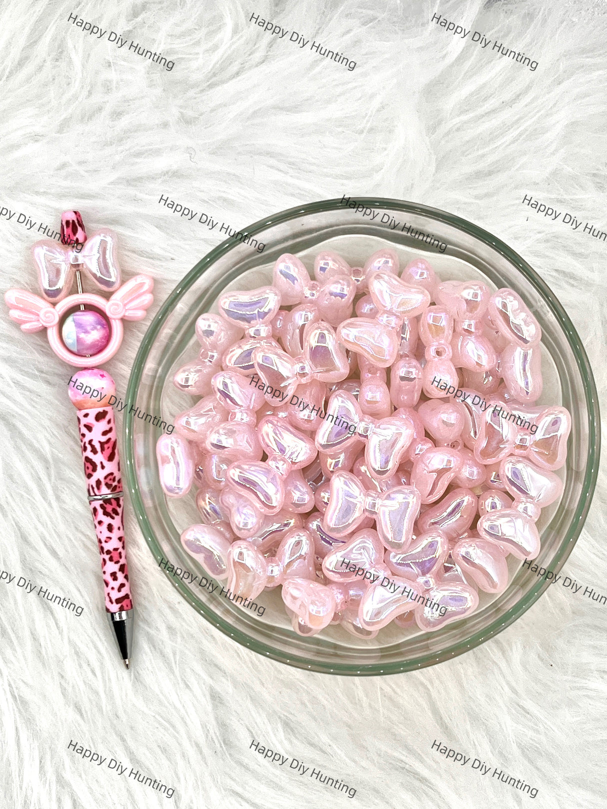 Glossy Bow Shape Acrylic Beads