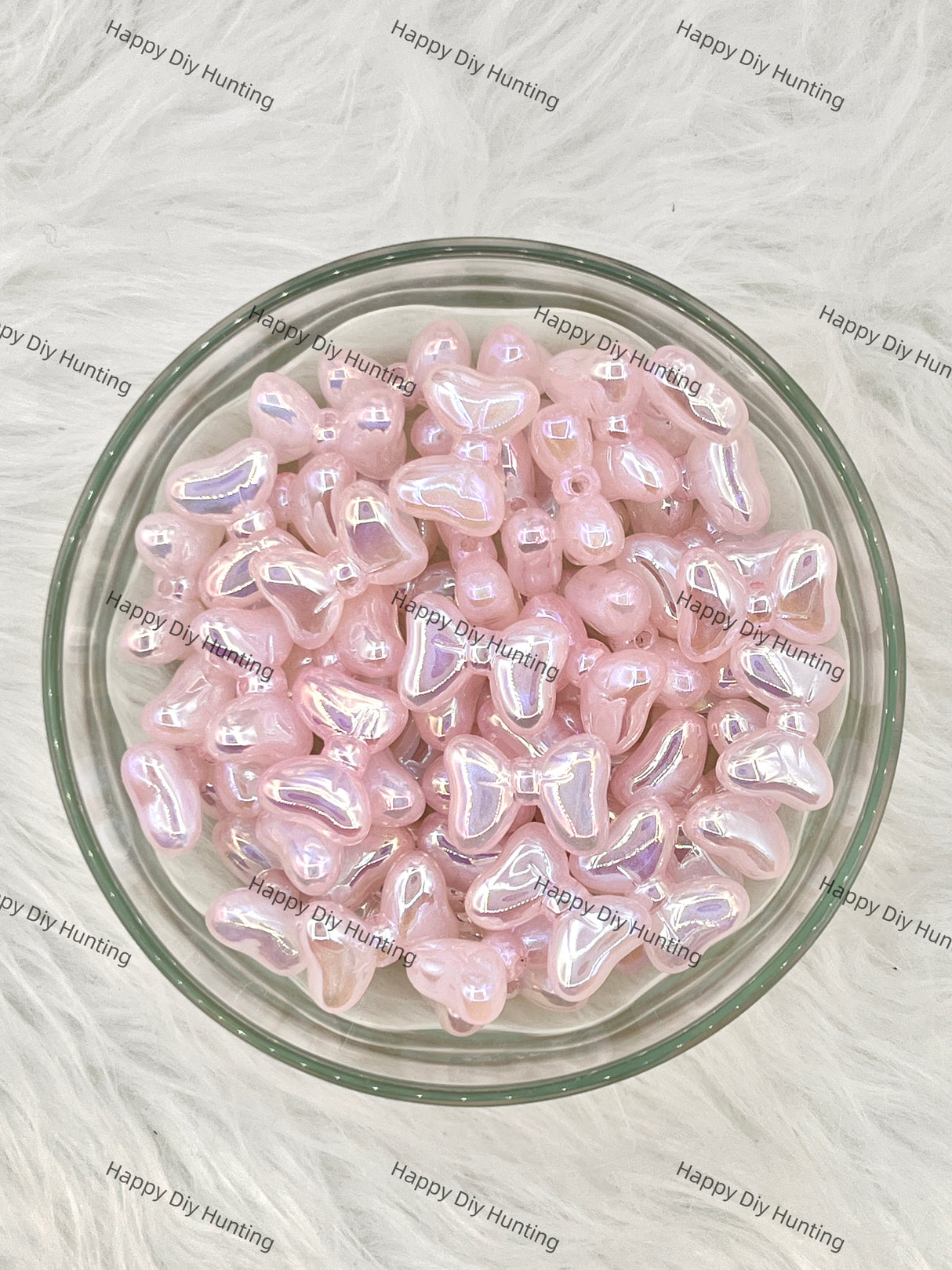 Glossy Bow Shape Acrylic Beads