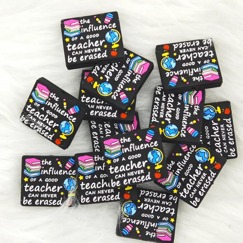 Good Teacher Quote Silicone Focals for Inspirational Beadable Pen Craft