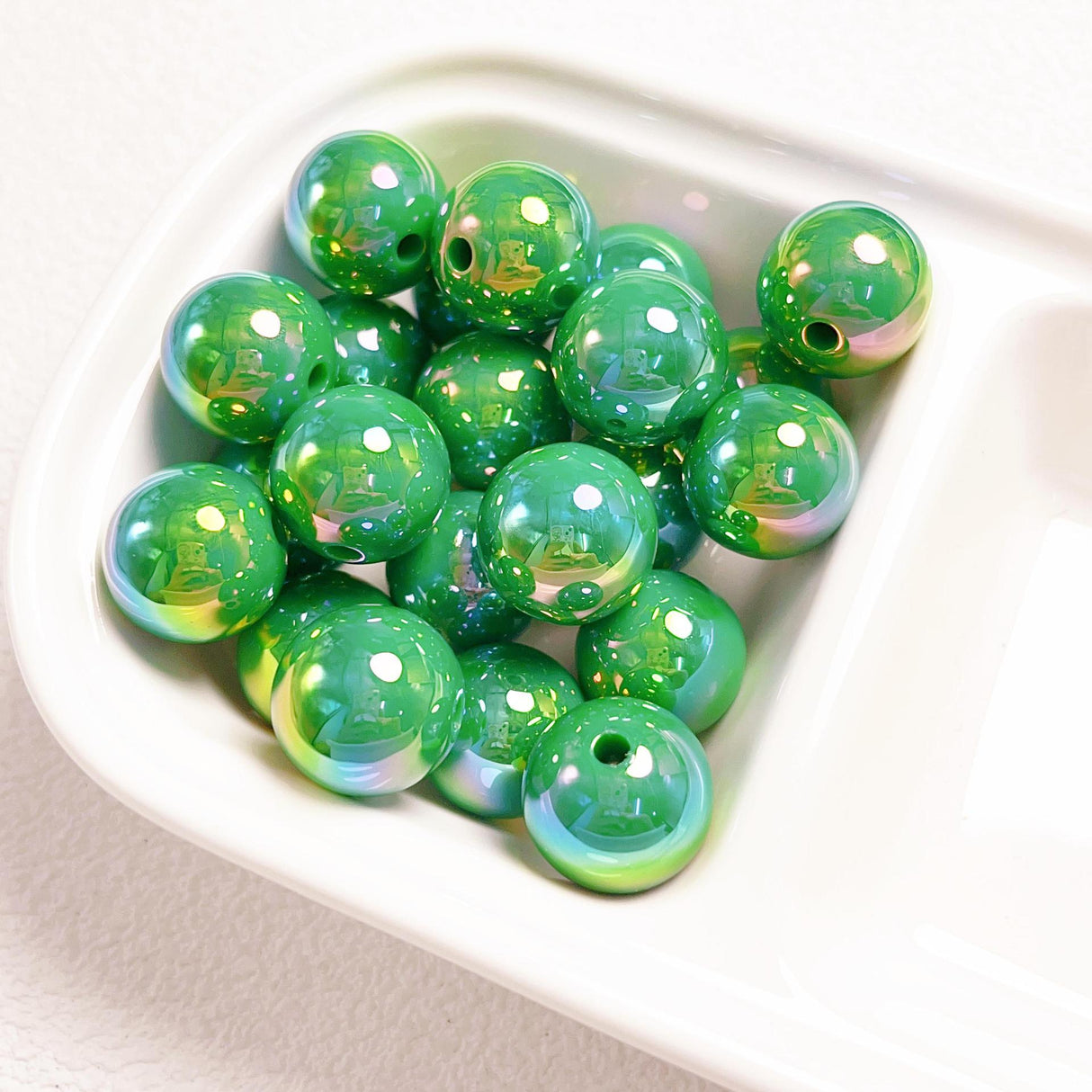 16mm,UV Coasted Solid Color Round Acrylic Beads