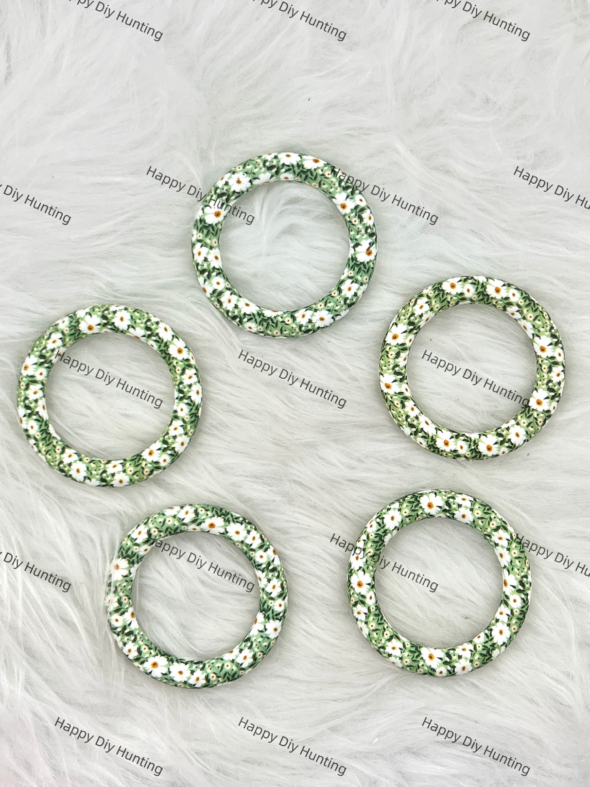 Green Beadable Silicone Ring Car Hanger Charm Loop