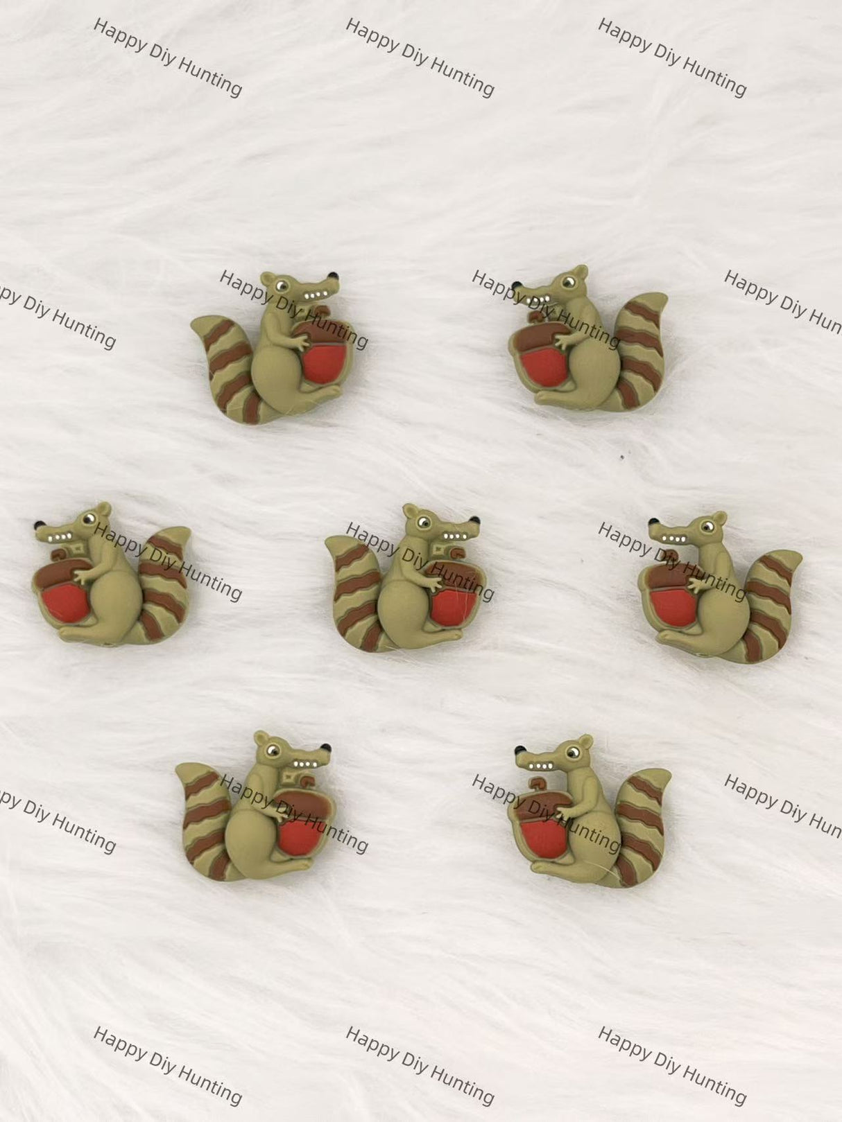 Green Squirrel With A Pinecone Silicone Focal Beads Wholesale, silicone focal beads for pens