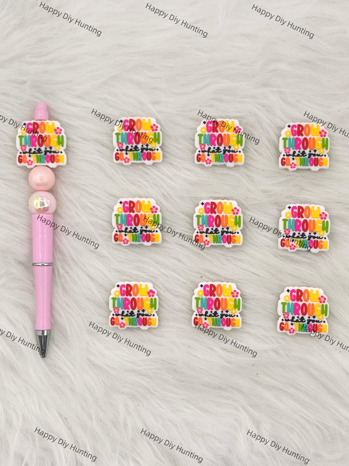 Grow Through What You Go Through Silicone Focal Beads Wholesale, silicone focal beads for pens