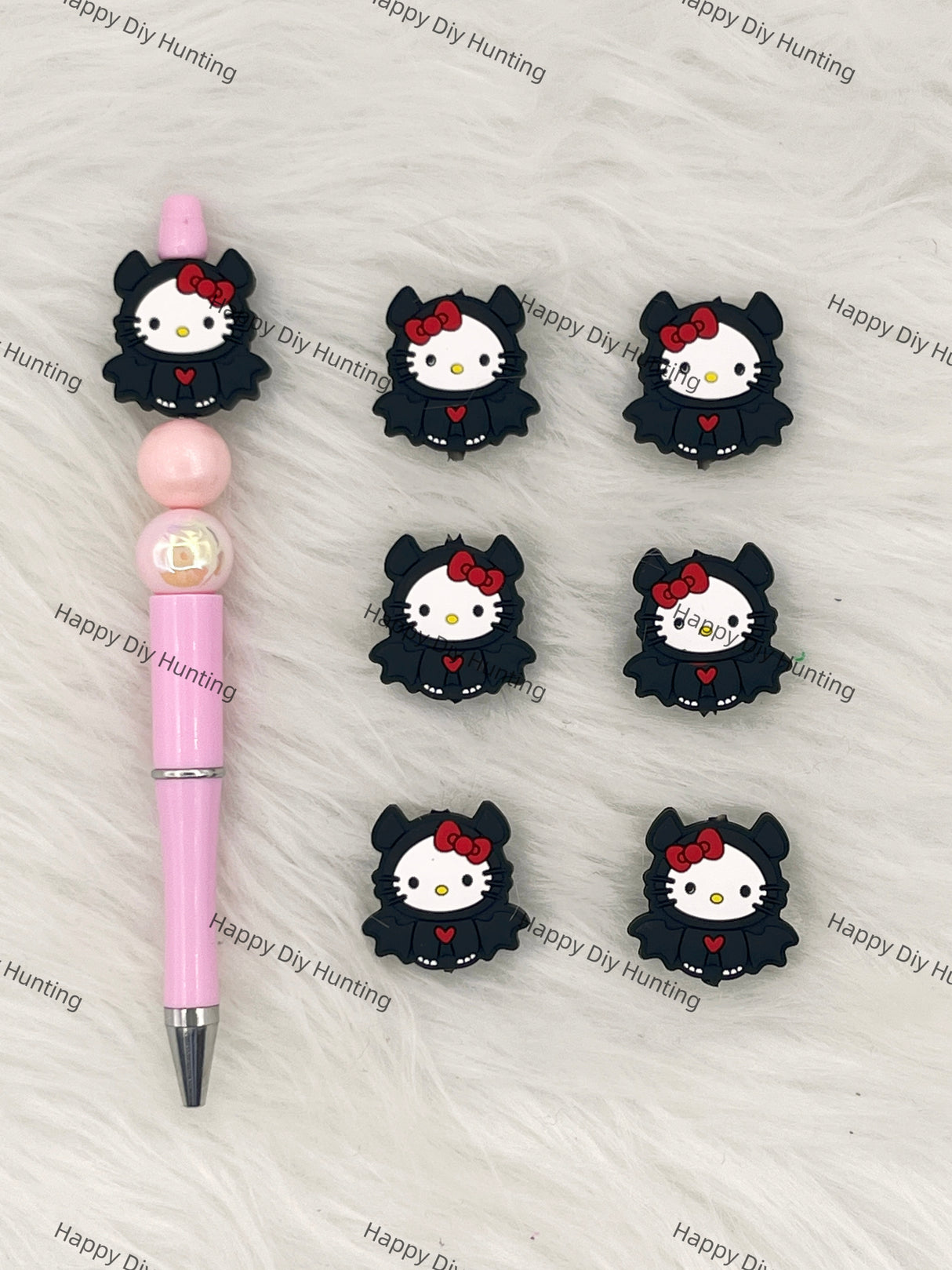 HK Cat In A Bat Costume Silicone Focal Beads Wholesale, silicone focal beads for pens