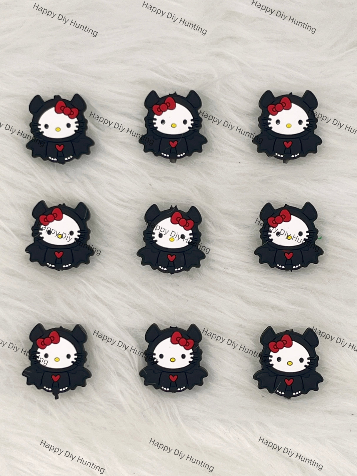HK Cat In A Bat Costume Silicone Focal Beads Wholesale, silicone focal beads for pens