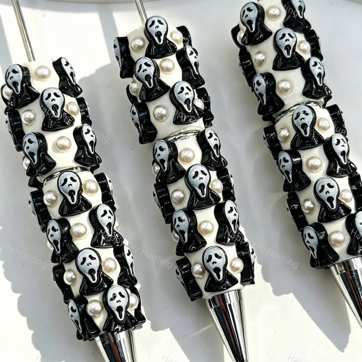 Halloween Ghost‑Face Beadable Pens Wholesale,Matches All Focal Beads & Pen Toppers.