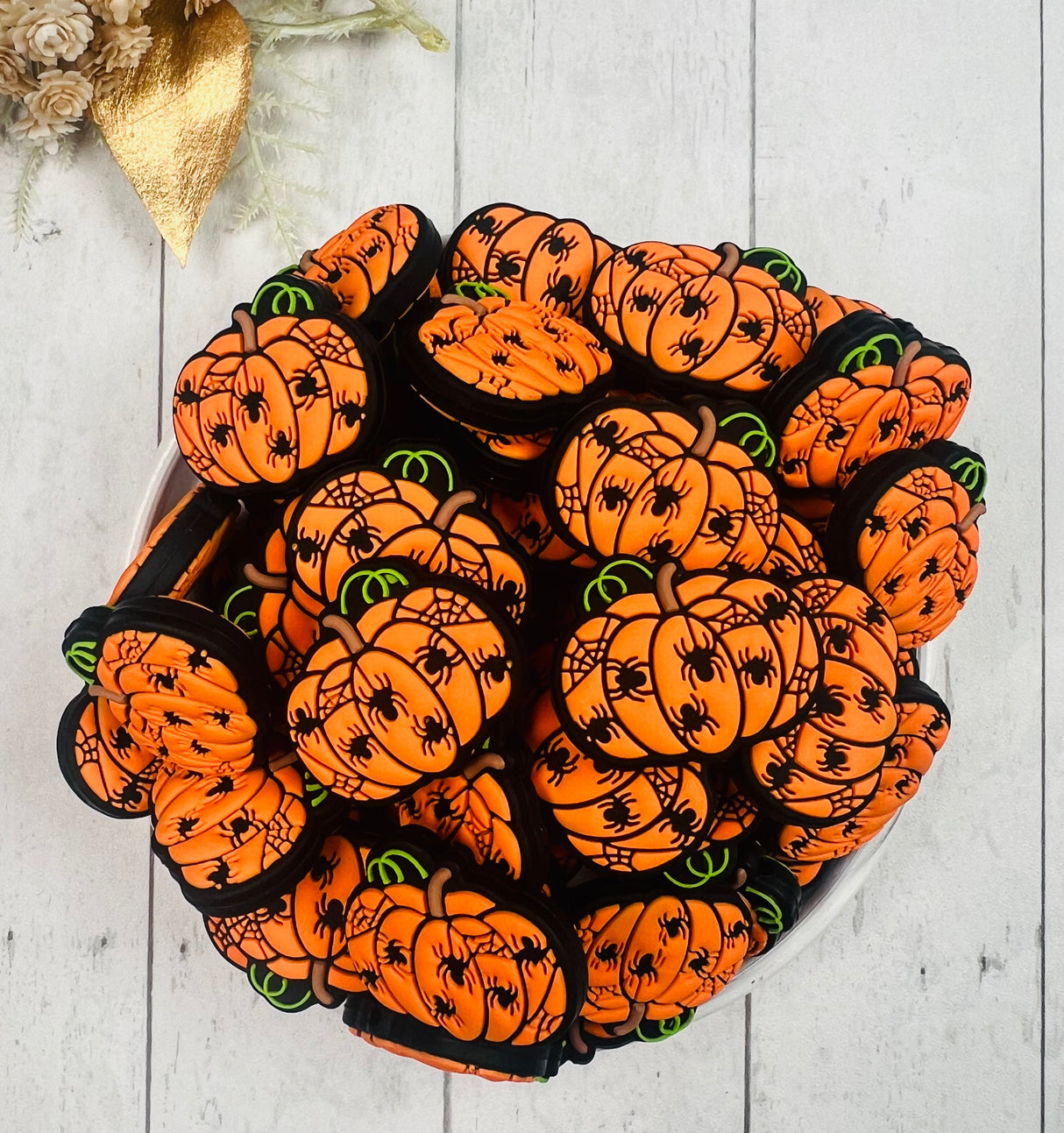 Halloween Spider Pumpkin Silicone Focal Beads Wholesale for DIY Beadable Pens