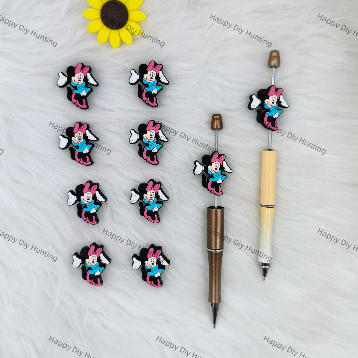 Happy Girl Mouse Silicone Focal Beads Wholesale, silicone focal beads for pens