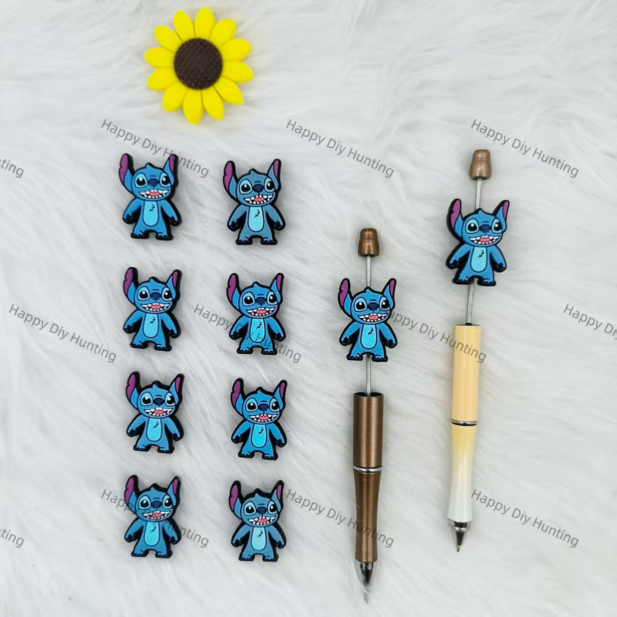 Happy Standing Stitch Silicone Focal Beads Wholesale, silicone focal beads for pens