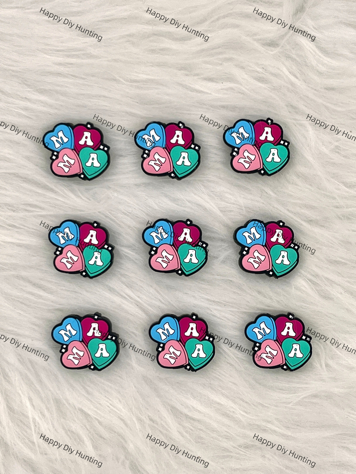 Heart-Shaped Mom Silicone Focal Beads